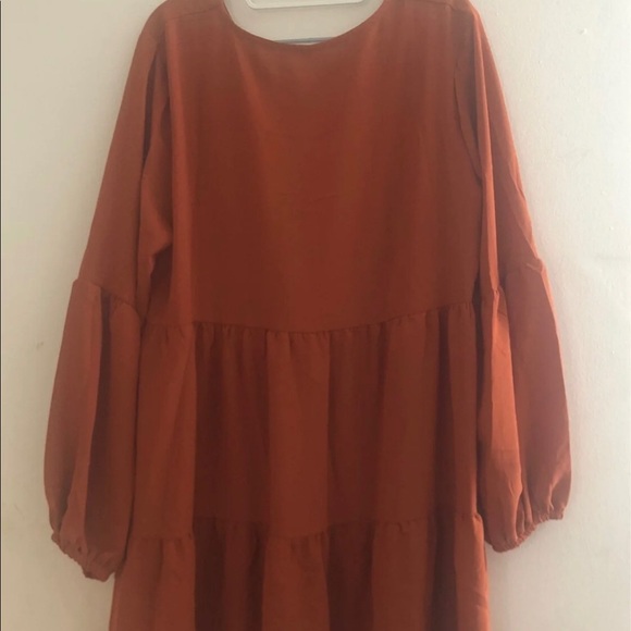Burnt Orange Caramel Tunic Dress - Picture 2 of 5
